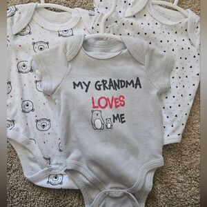 Cute Bear Print Baby Onesies